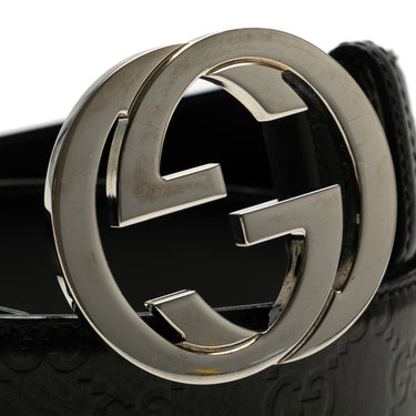 Black Gucci Guccissima Interlocking G Belt - Designer Revival
