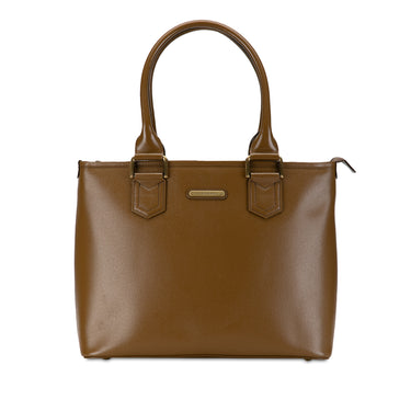 Brown Burberry Leather Tote - Designer Revival