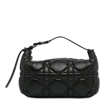 Black Dior Medium Macrocannage Diortravel Nomad Pouch Handbag