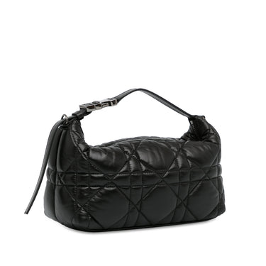 Black Dior Medium Macrocannage Diortravel Nomad Pouch Handbag