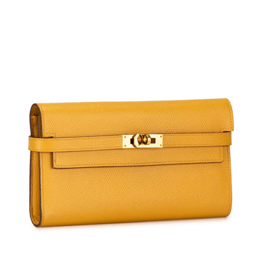 Yellow Hermès Epsom Kelly Classic Wallet