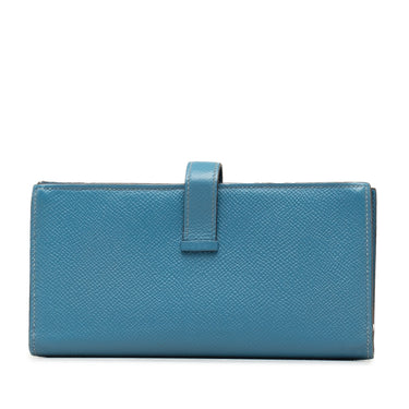 Blue Hermès Epsom Bearn Wallet - Designer Revival