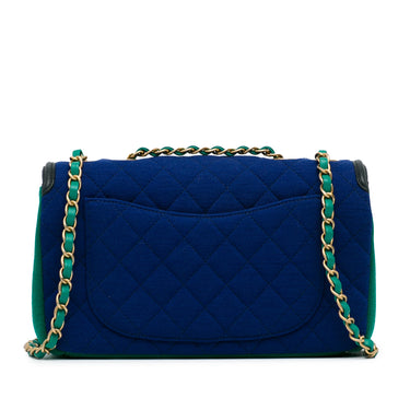 Blue Chanel Small Jersey CC Filigree Flap Crossbody Bag