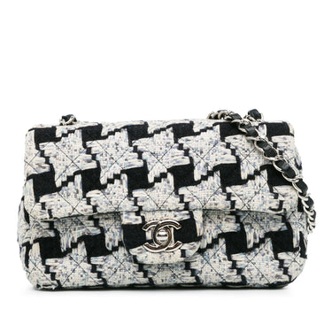 White Chanel Mini Rectangular Classic Tweed Flap Crossbody Bag
