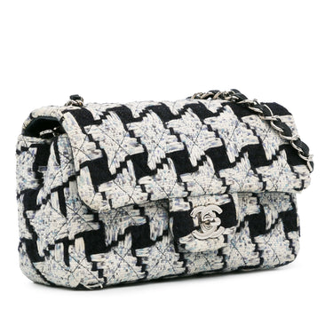White Chanel Mini Rectangular Classic Tweed Flap Crossbody Bag