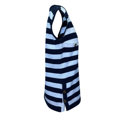 Vintage Navy & Light Blue Givenchy Striped Knit Sleeveless Top Size US M - Designer Revival
