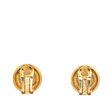 Gold Dior Faux Pearl Clip on Earrings