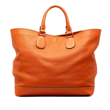 Orange Gucci Leather Tote Bag - Designer Revival