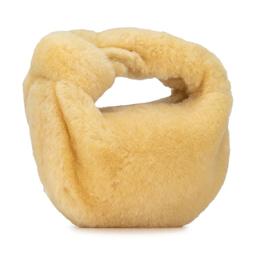 Yellow Bottega Veneta Mini Shearling Jodie Handbag - Designer Revival