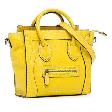 Yellow Celine Nano Luggage Tote Satchel