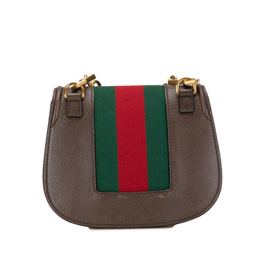 Brown Gucci Small Linea Totem Crystal Heart Crossbody