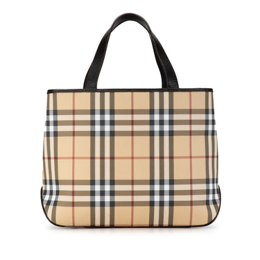 Beige Burberry House Check Canvas Handbag - Designer Revival