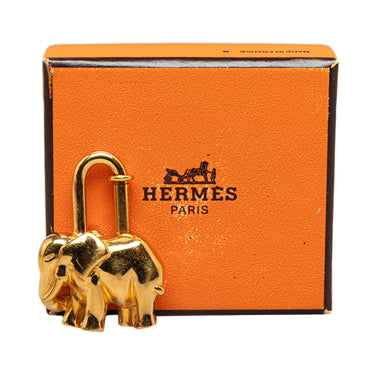 Gold Hermès Elephant Cadena Charm - Designer Revival