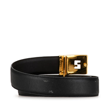 Black Fendi FF Leather Belt - Designer Revival