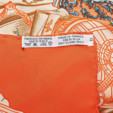 Orange Hermès Azulejos Silk Scarf Scarves
