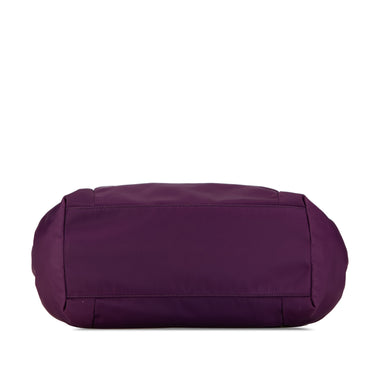 Purple Ferragamo Vara Bow Nylon Handbag