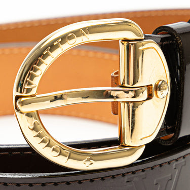 Black Louis Vuitton Monogram Vernis Belt - Designer Revival