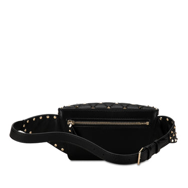 Black Valentino Rockstud Spike Lambskin Waist Bag