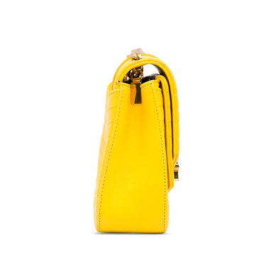 Yellow Saint Laurent Small Chevron Monogram Sulpice Crossbody Bag