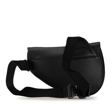 Black Dior Leather Saddle Crossbody Bag