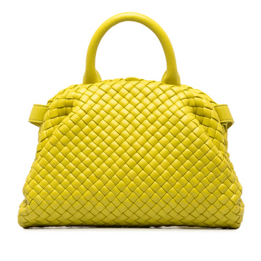 Yellow Bottega Veneta Medium Intrecciato Top Handle Satchel - Designer Revival