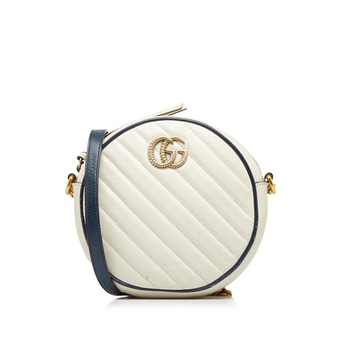 GG Marmont Mini Crossbody Bag in White - Gucci