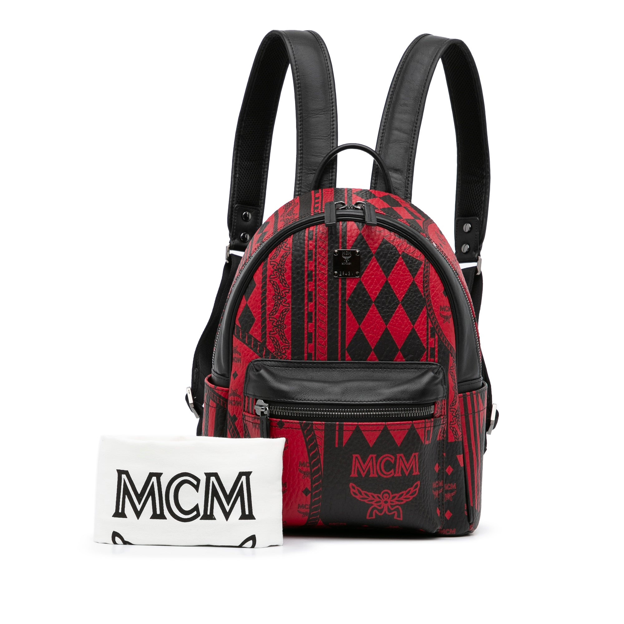 MCM, Bags, Genuine Leather Mcm Stark Backpack Pinkish Red