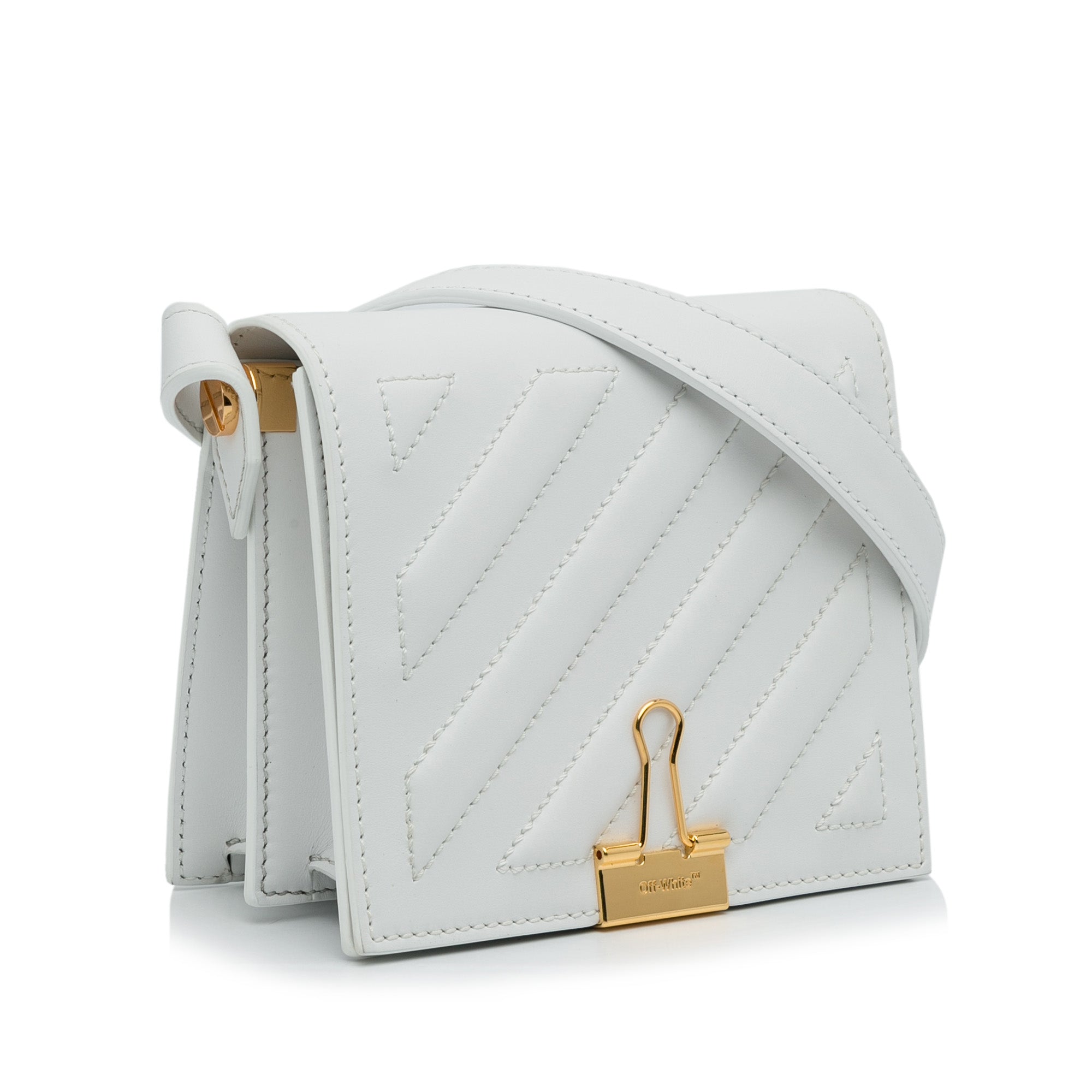 Off-White Binder Leather Crossbody Bag