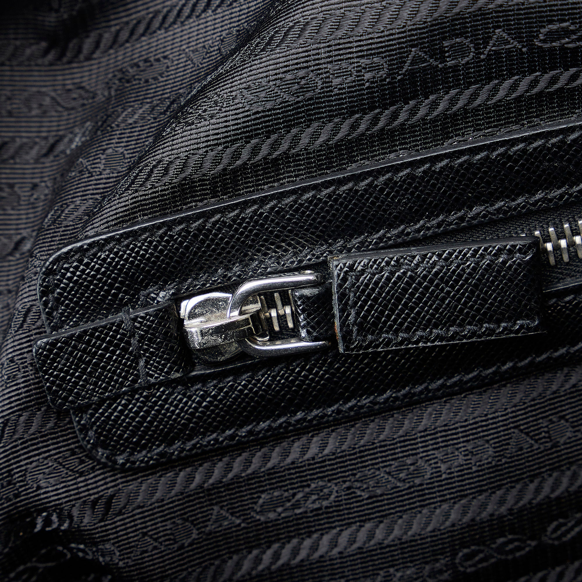 Prada business bag in nylon and Saffiano leather