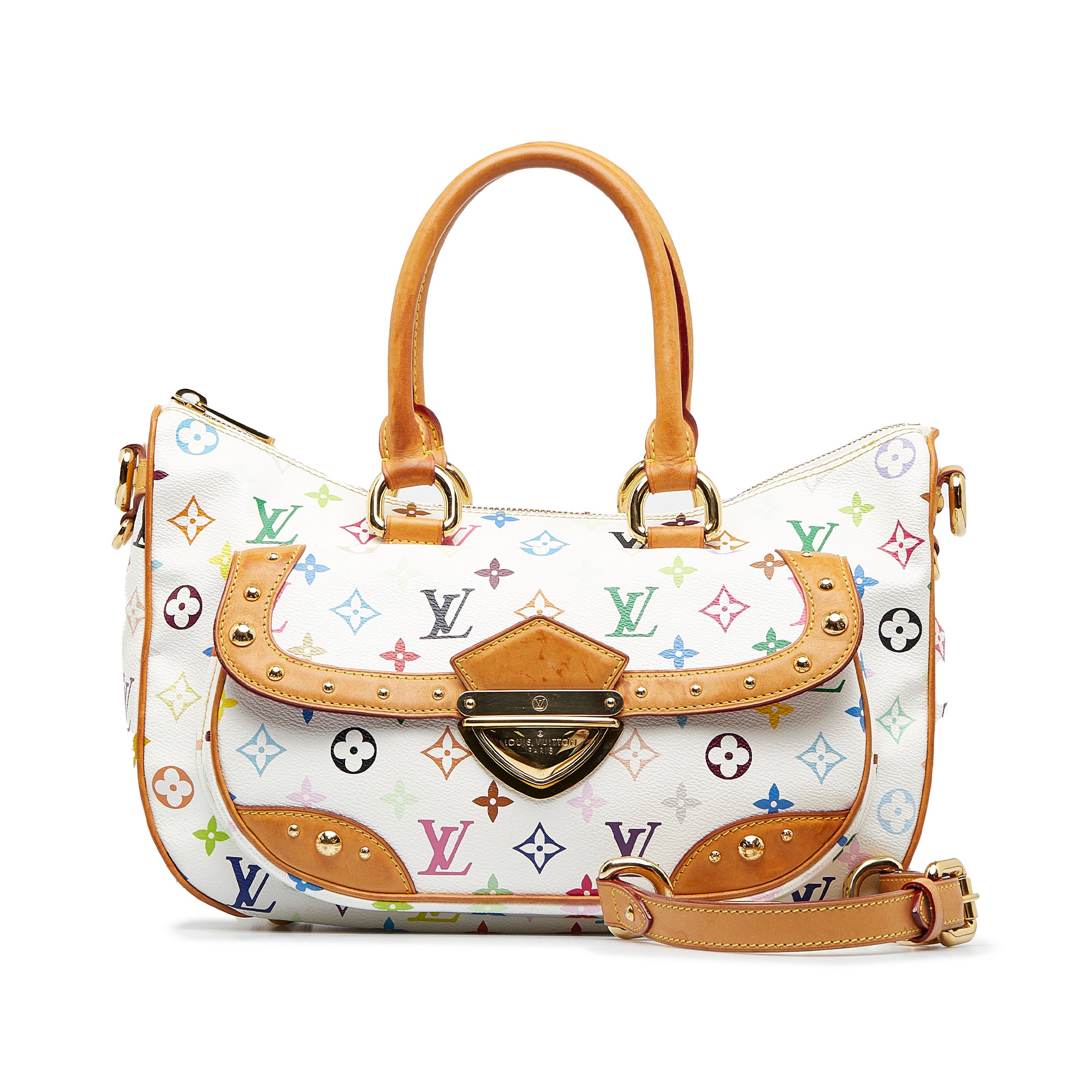 Pre-Owned Louis Vuitton Sharleen MM Multicolor White 