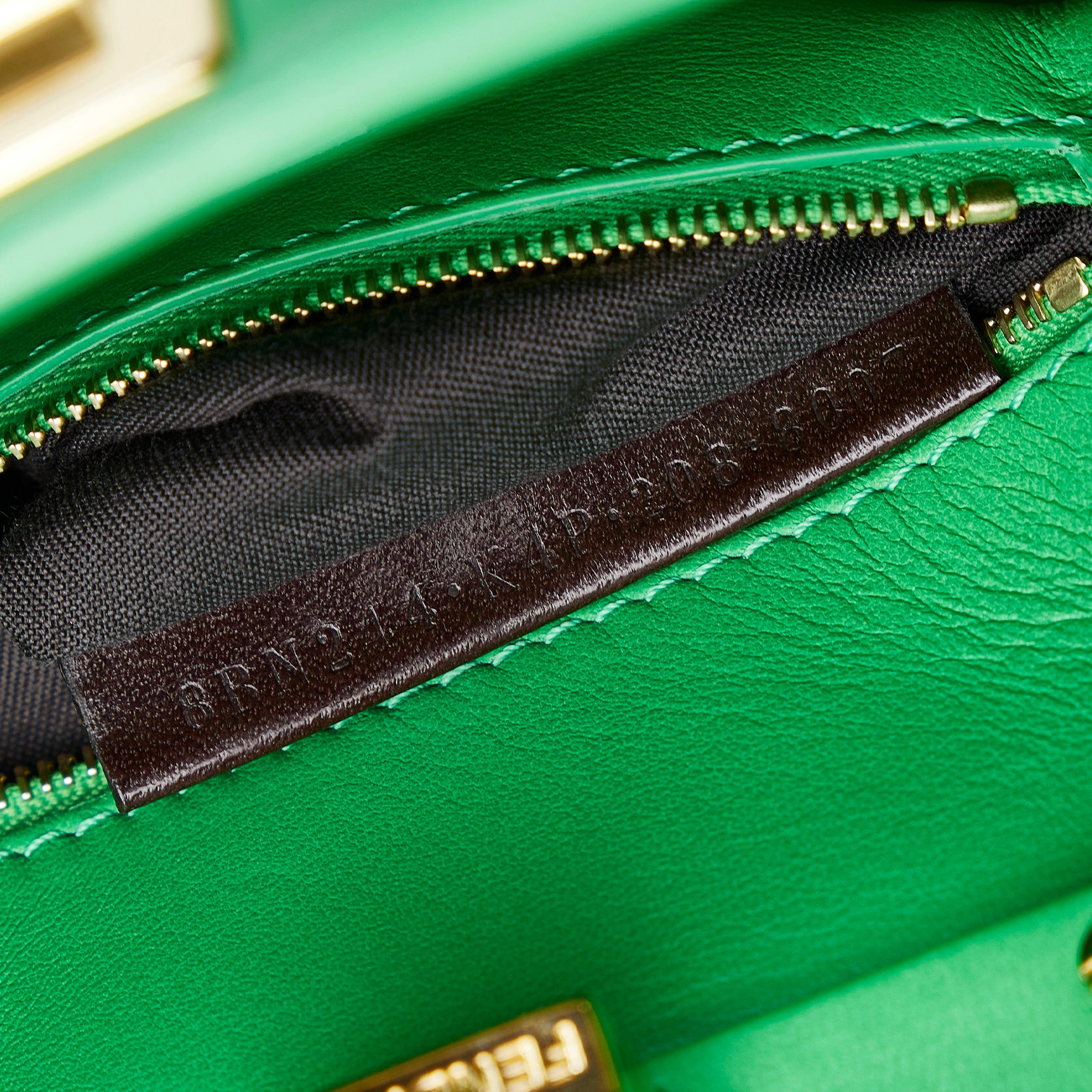 FENDI: Peekaboo Mini bag in leather - Green