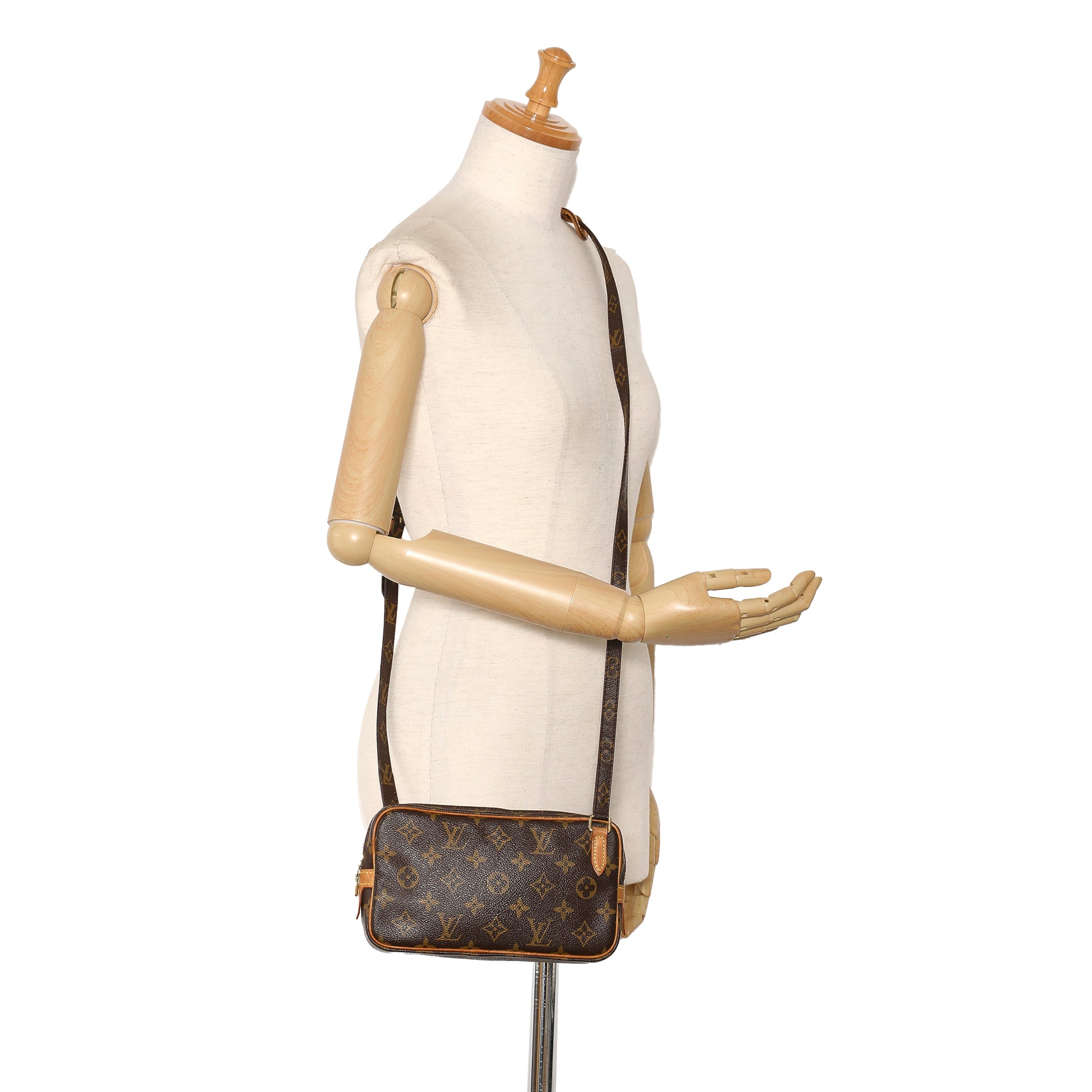Louis Vuitton Monogram Marly Bandouliere Shoulder Bag M51828 Brown PVC  Leather Ladies LOUIS VUITTON