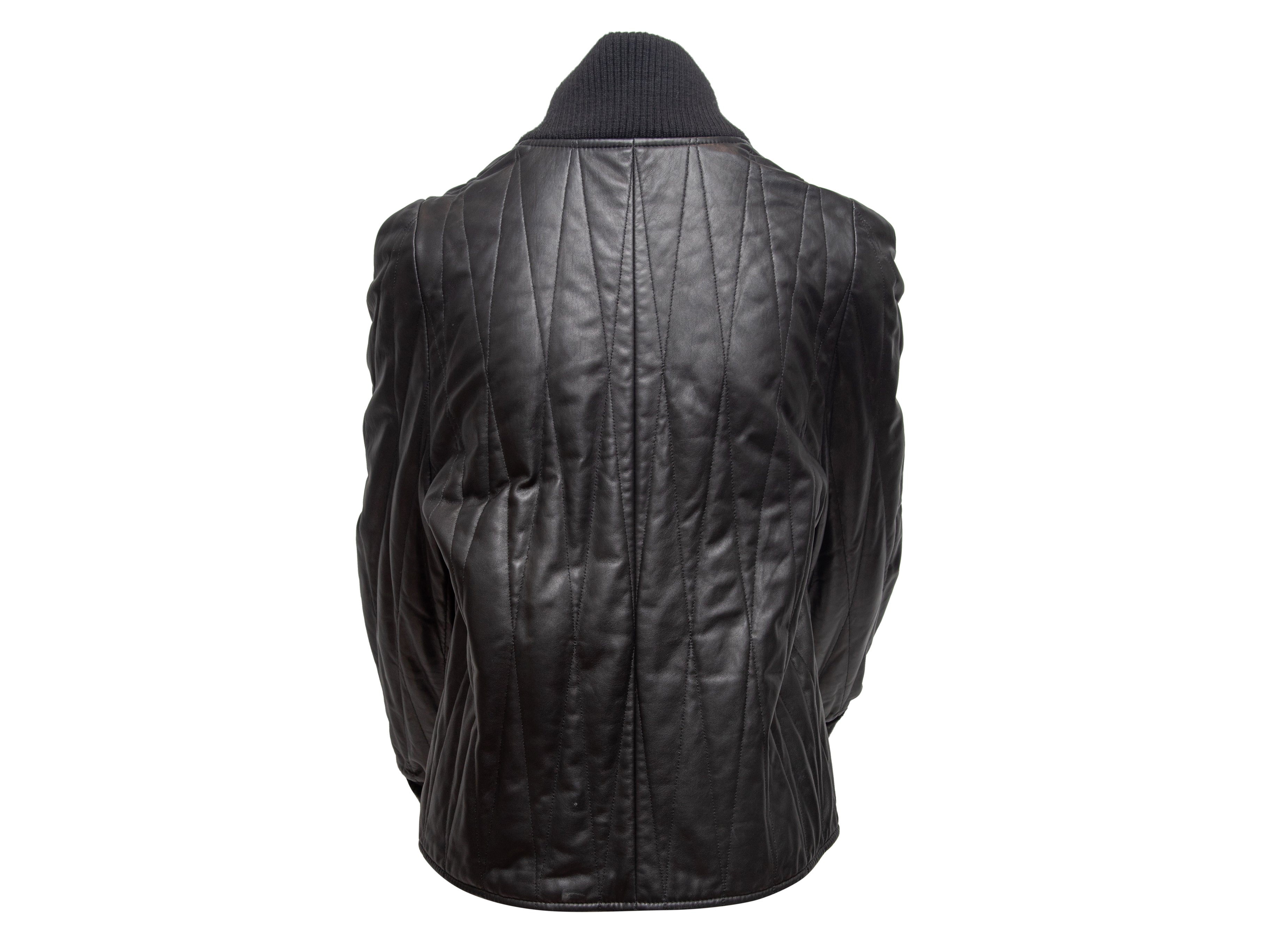 Black Maison Margiela Quilted Leather Jacket | Designer Revival