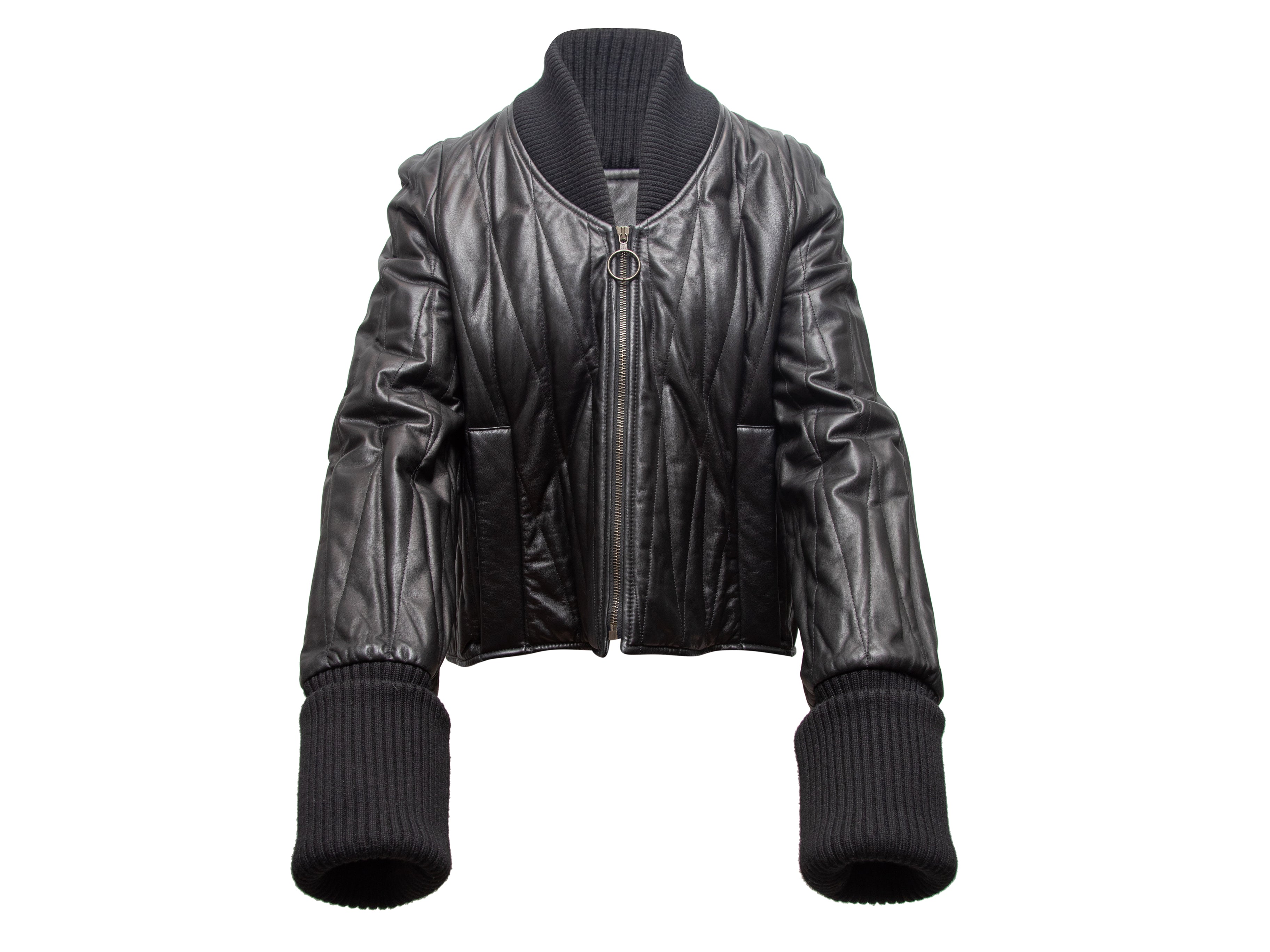 Black Maison Margiela Quilted Leather Jacket | Designer Revival