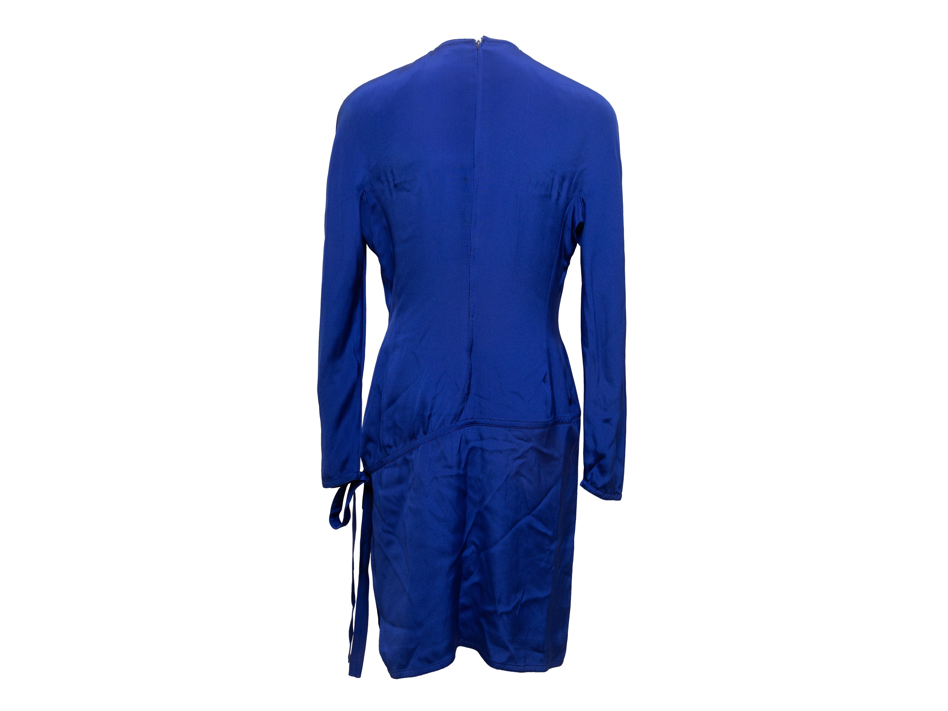 Vintage Blue Gianni Versace Long Sleeve Dress | Designer Revival