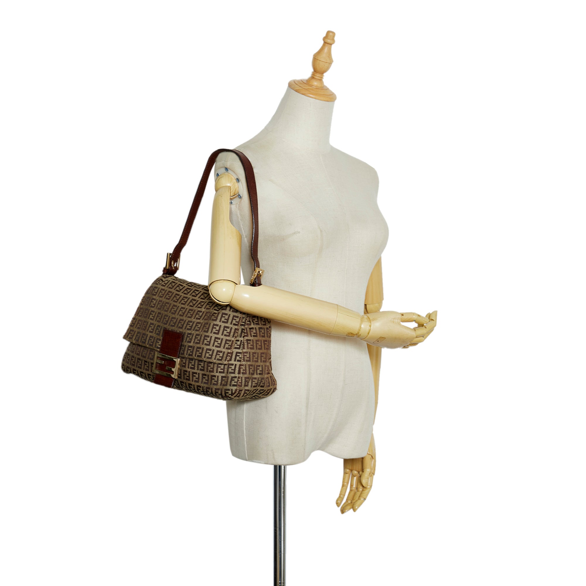 Brown Fendi Zucchino Mamma Forever Shoulder Bag