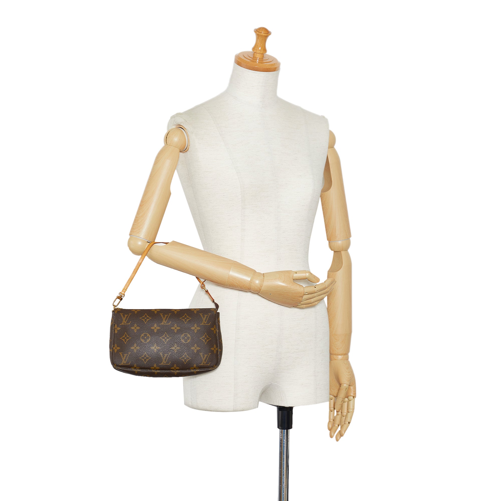 Brown Louis Vuitton Monogram Pochette Accessoires Baguette