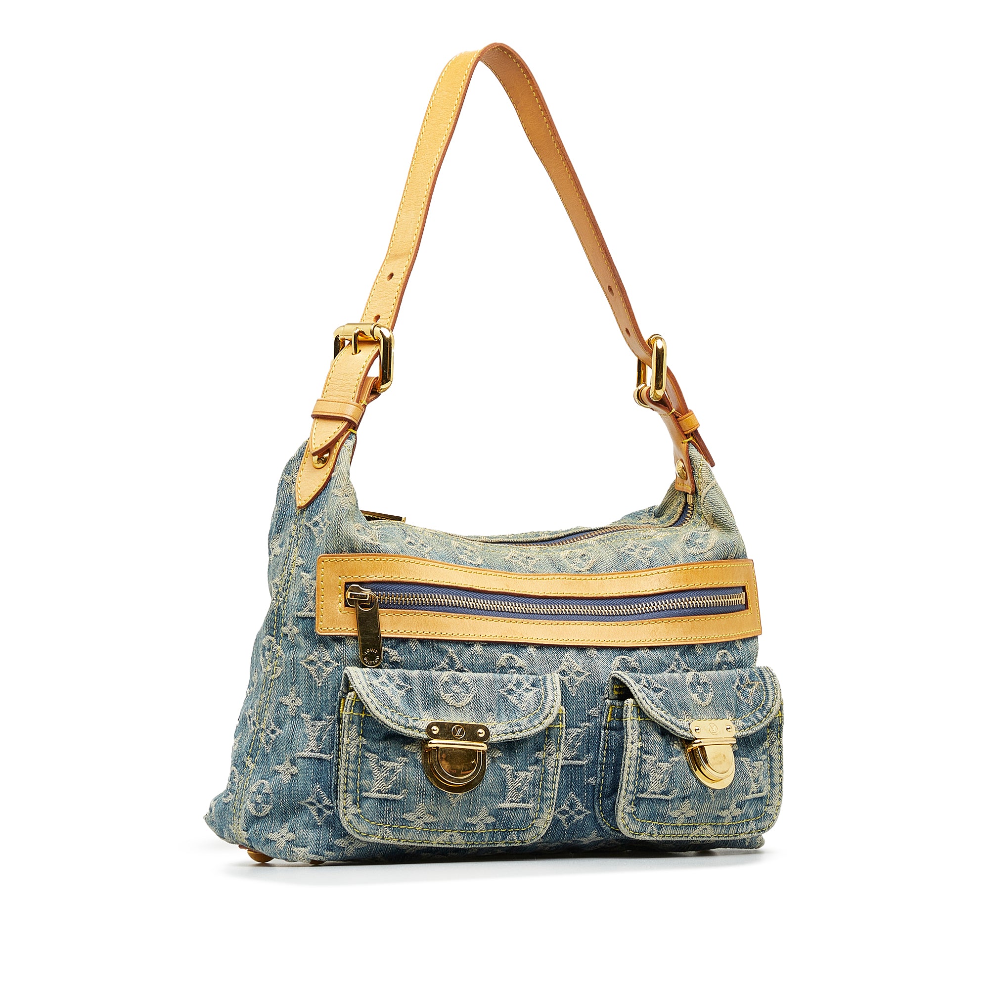 Louis Vuitton - Authenticated Manhattan Handbag - Denim - Jeans Blue for Women, Good Condition