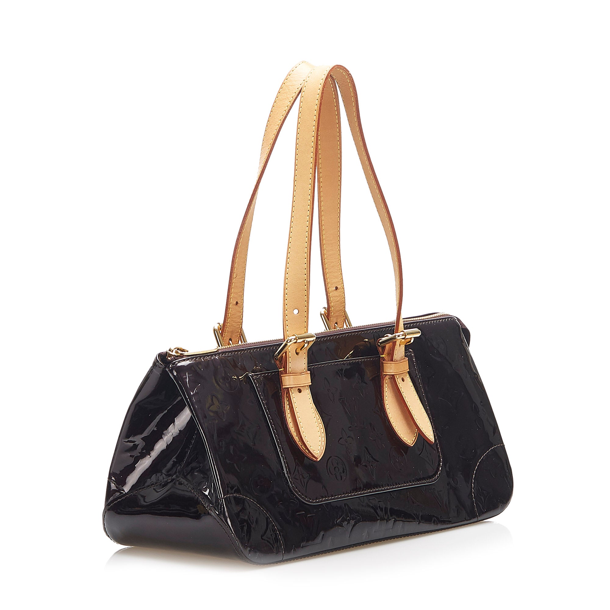 Authenticated Used Louis Vuitton LOUIS VUITTON Vernis Rosewood Avenue Shoulder  Bag Perle M93508 