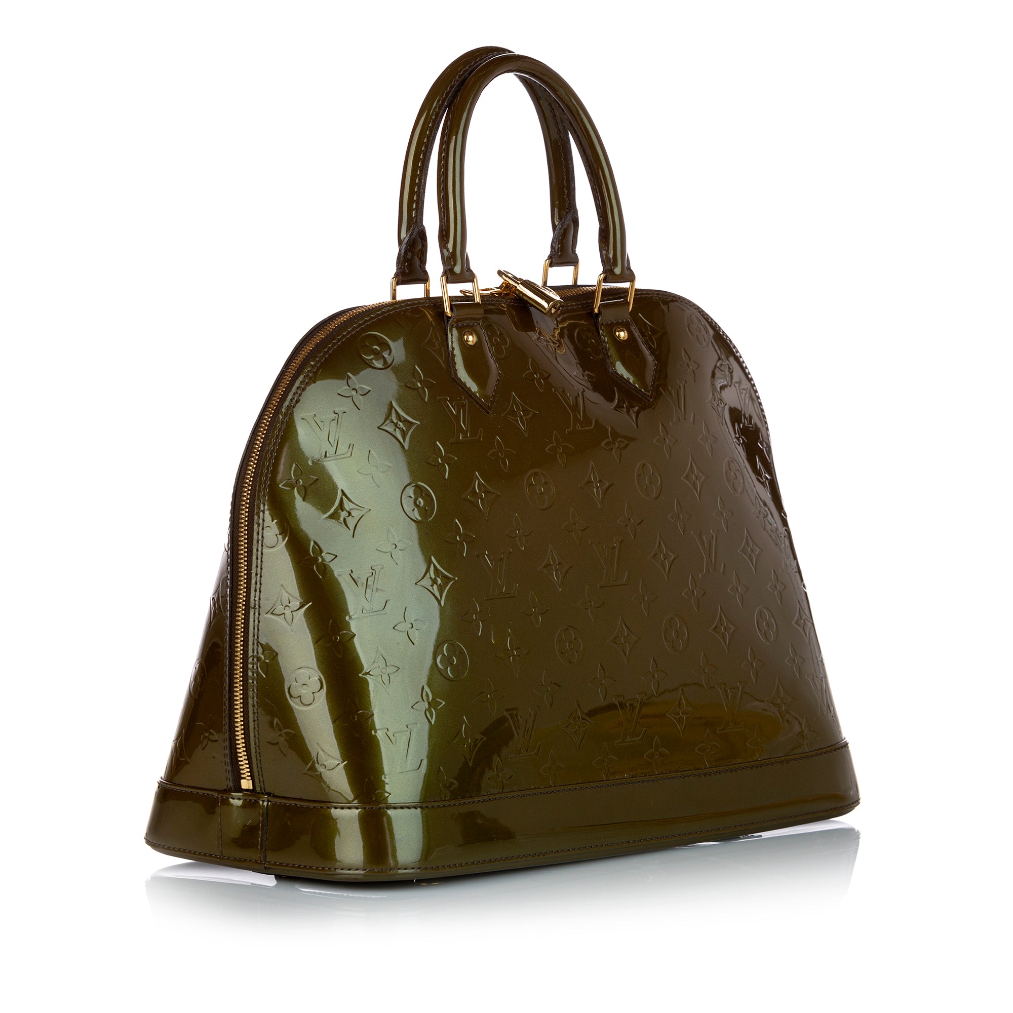 Louis Vuitton Alma MM Monogram Vernis Satchel Bag