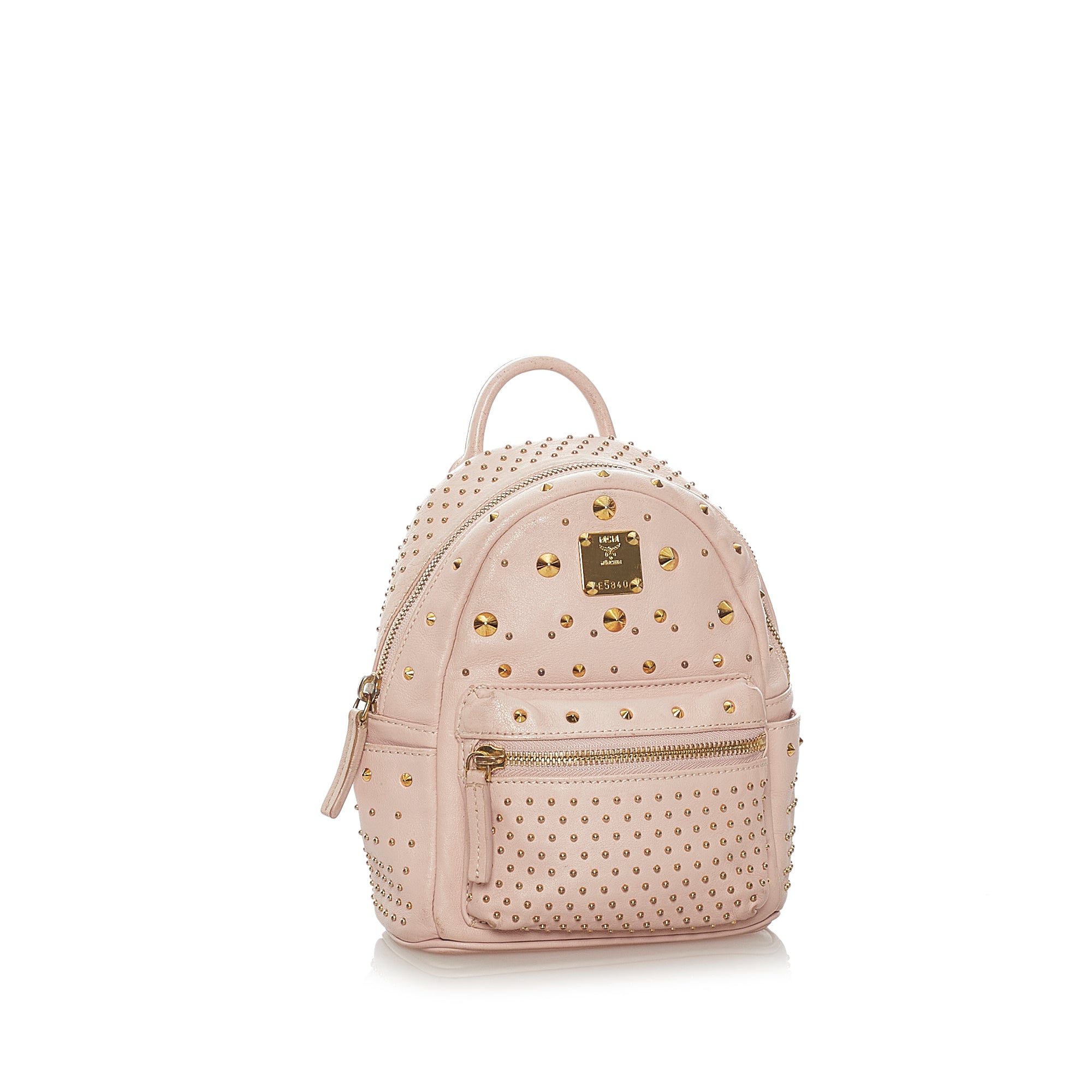 mcm pink backpack with spikes BRAND NEW w/dust bag