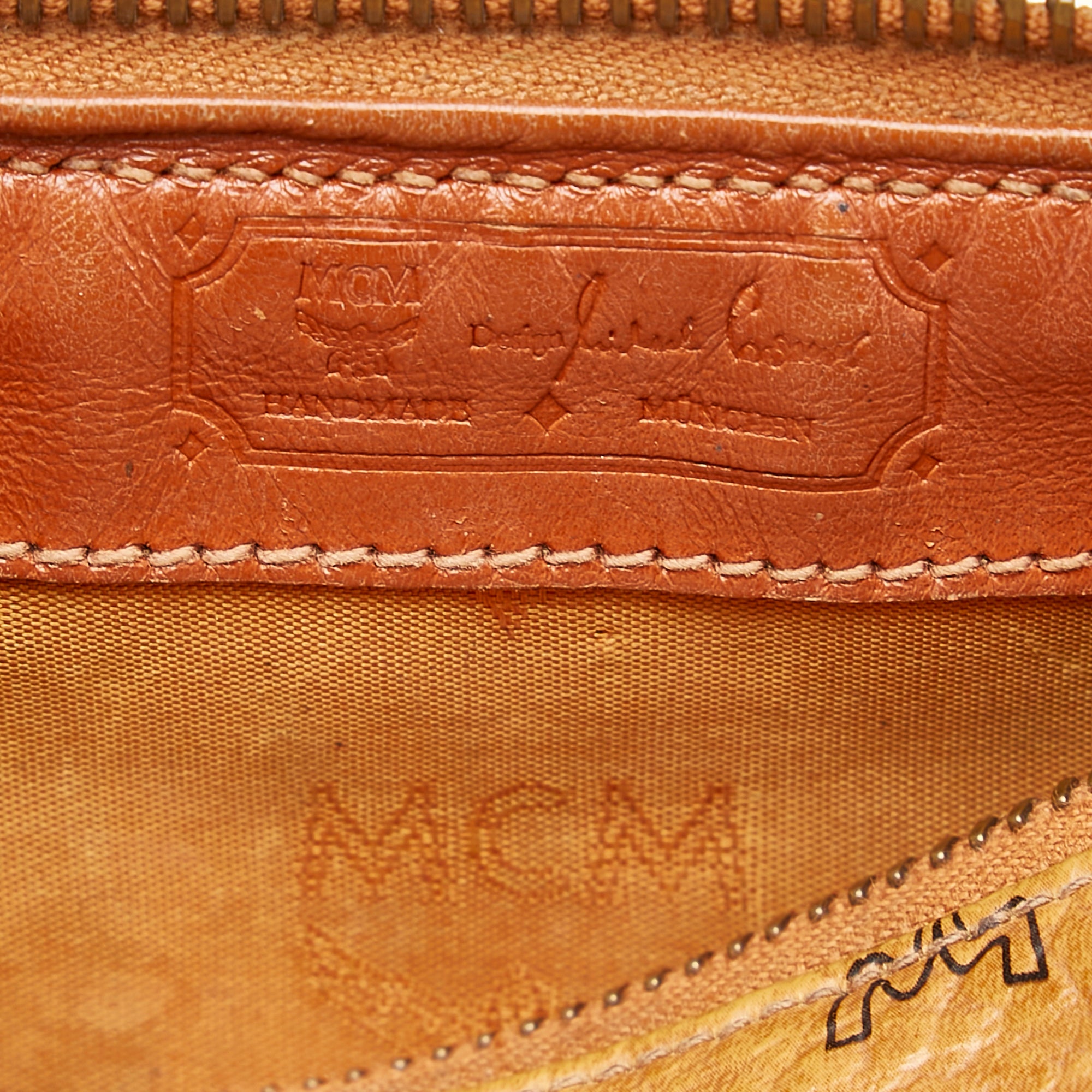 Brown MCM Visetos Mini Boston Bag – Designer Revival