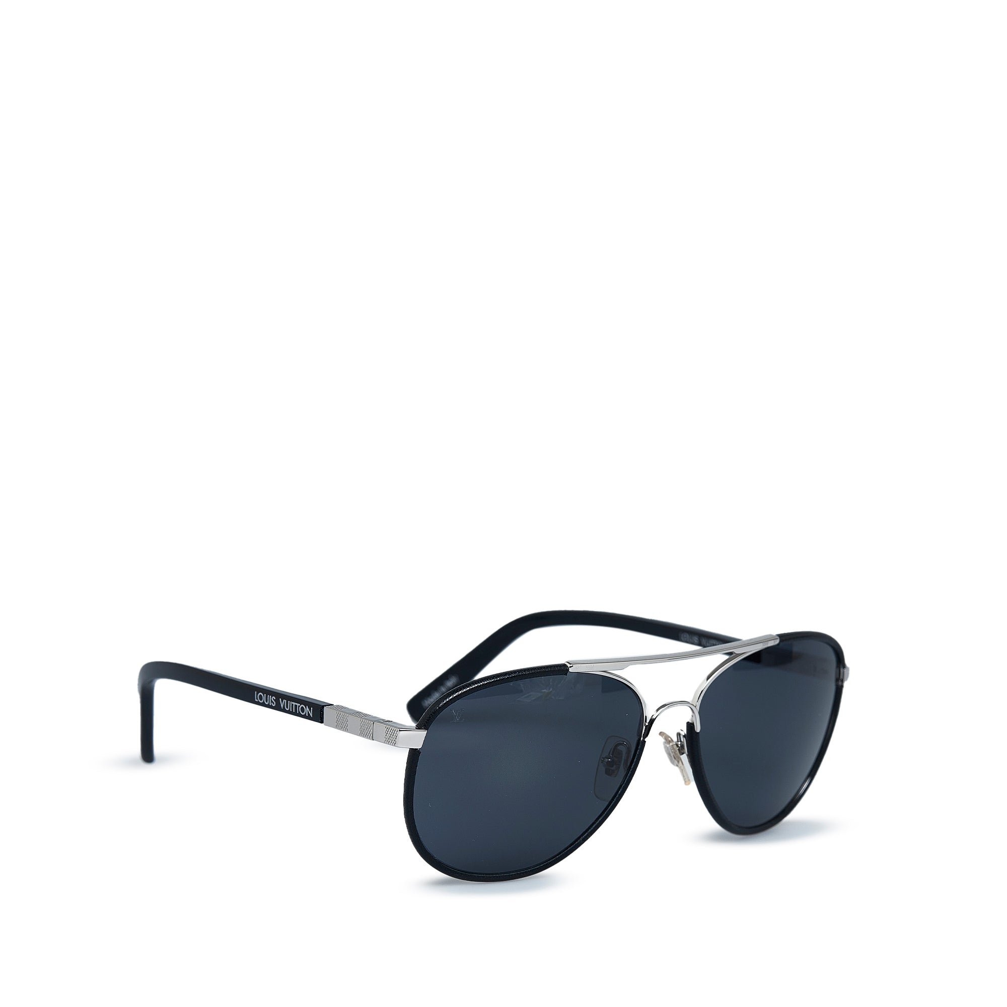 Black Louis Vuitton Attraction Pilot Aviator Sunglasses