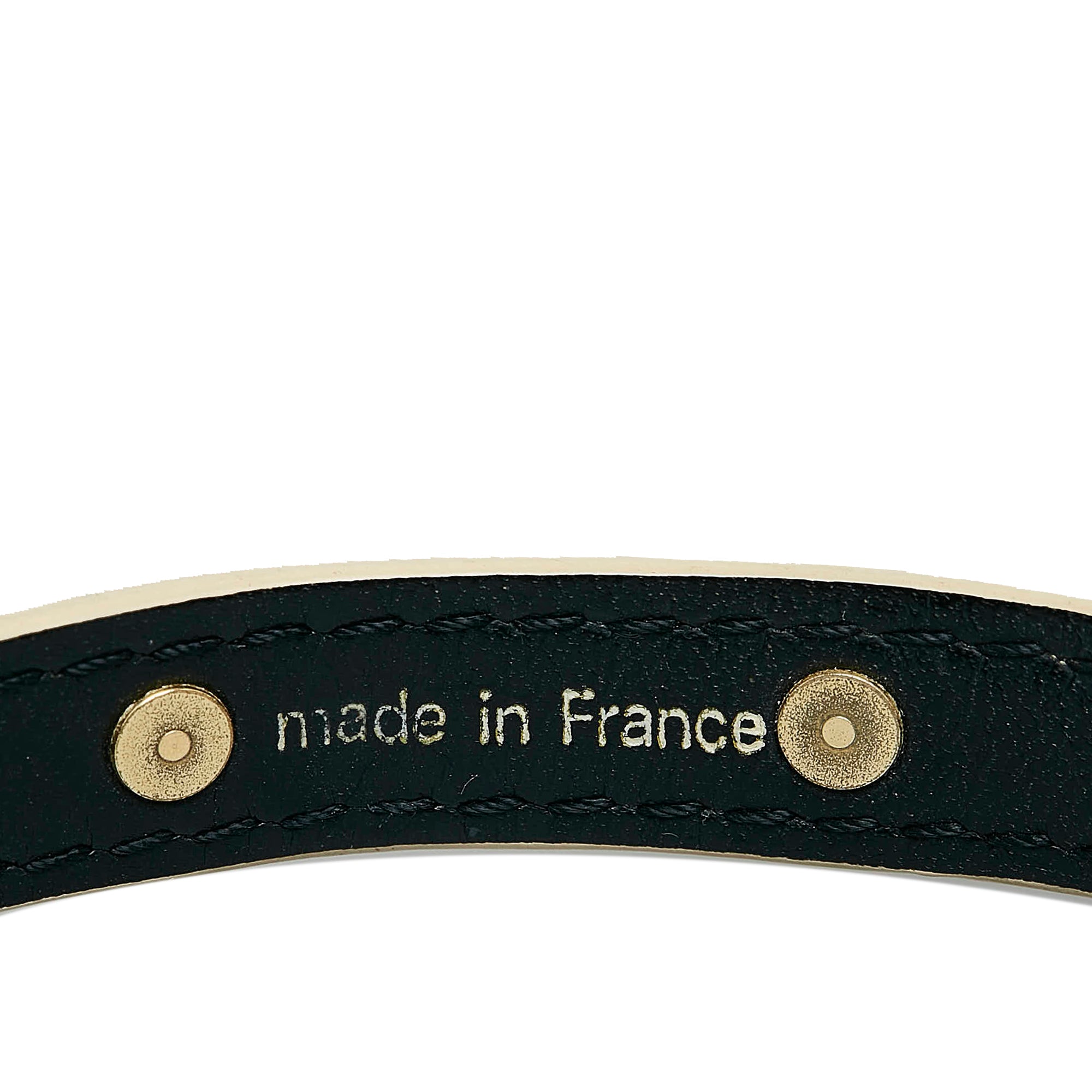 Black Louis Vuitton Studded Suhali Wrap Bracelet