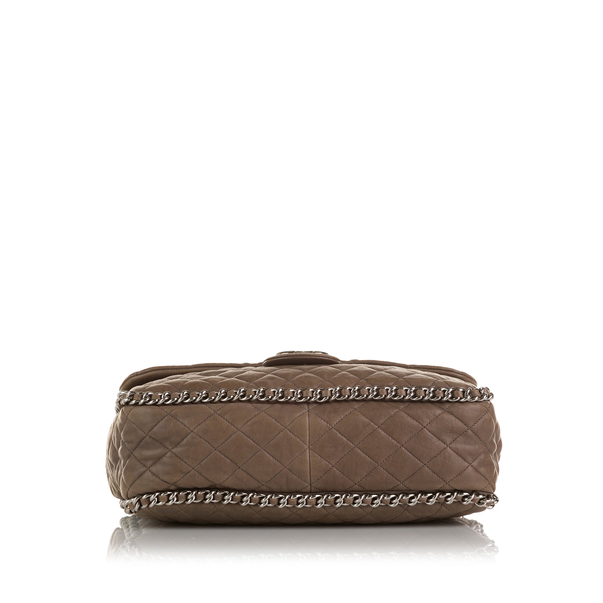Brown Chanel Maxi Chain Around Lambskin Single Flap Bag – Designer