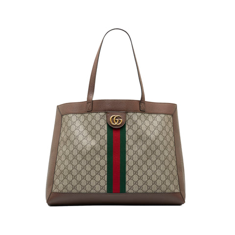 GUCCI Ophidia leather-trimmed printed coated-canvas weekend bag