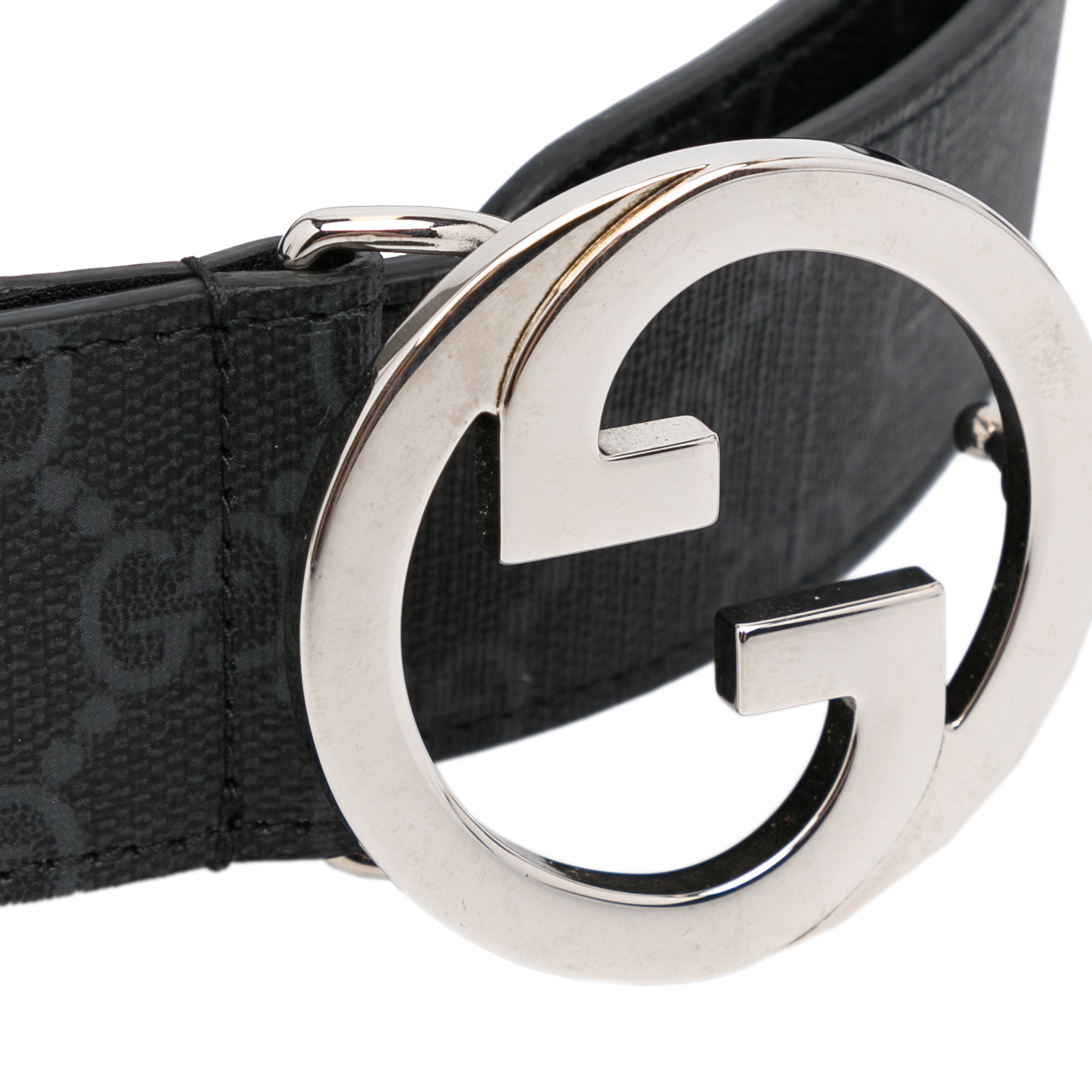 Black Leather GG Supreme Belt