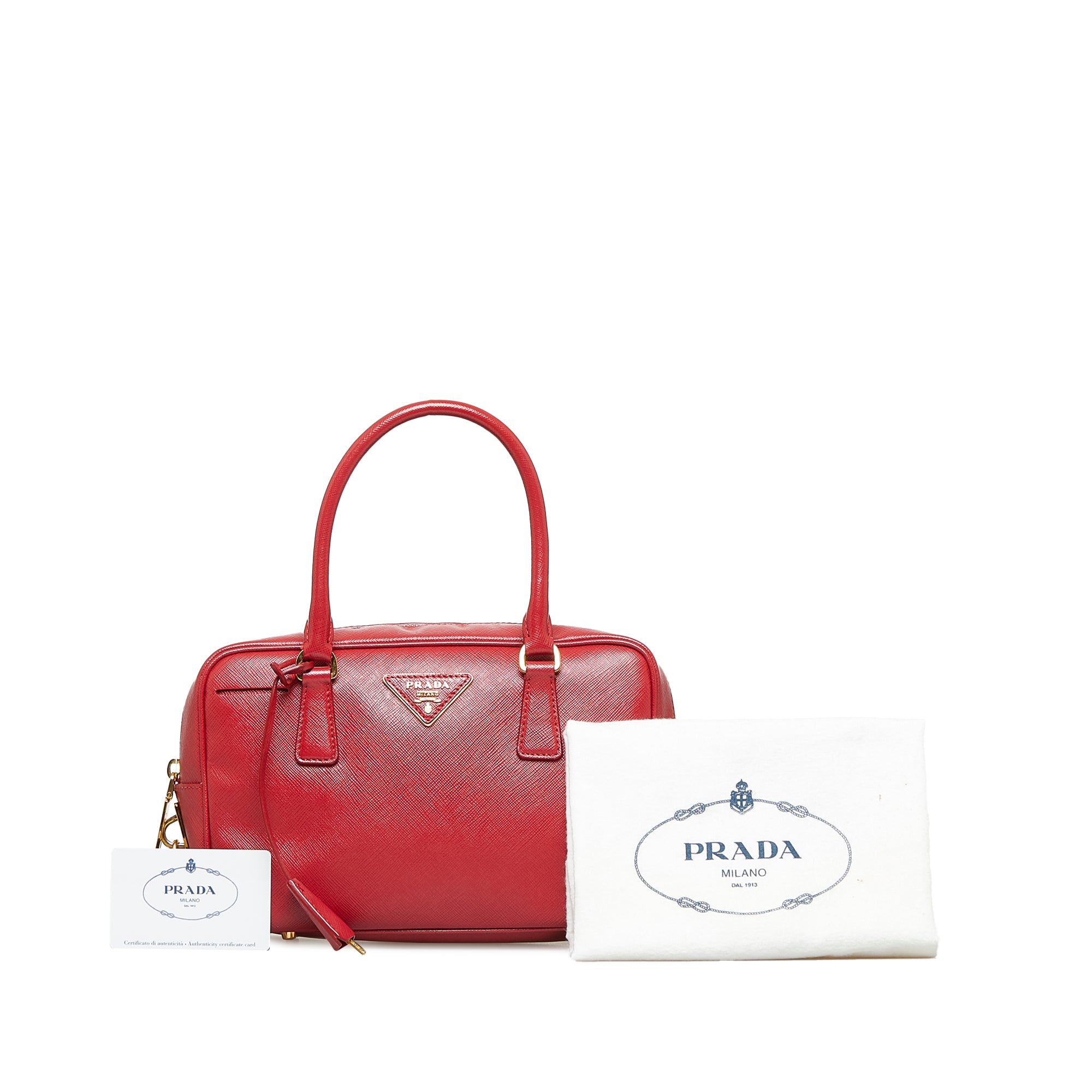 Authentic Prada Saffiano Lux Tote Bag Handbag Red