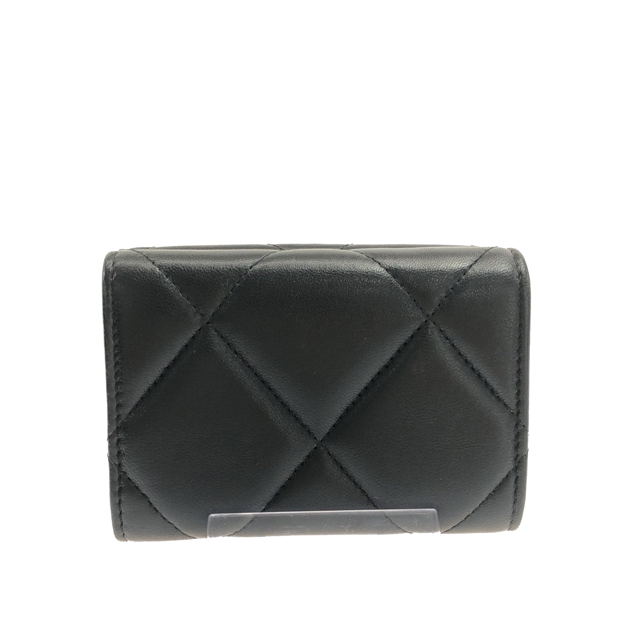 Black Chanel 19 Trifold Flap Compact Wallet – Designer Revival