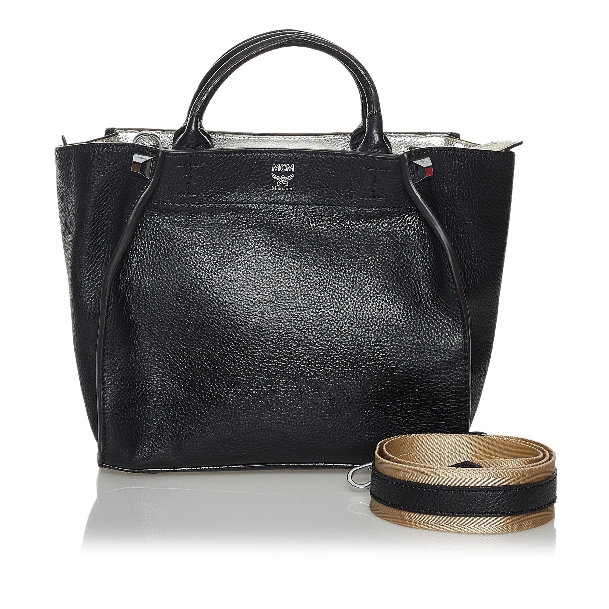 Mcm Authenticated Anya Leather Handbag